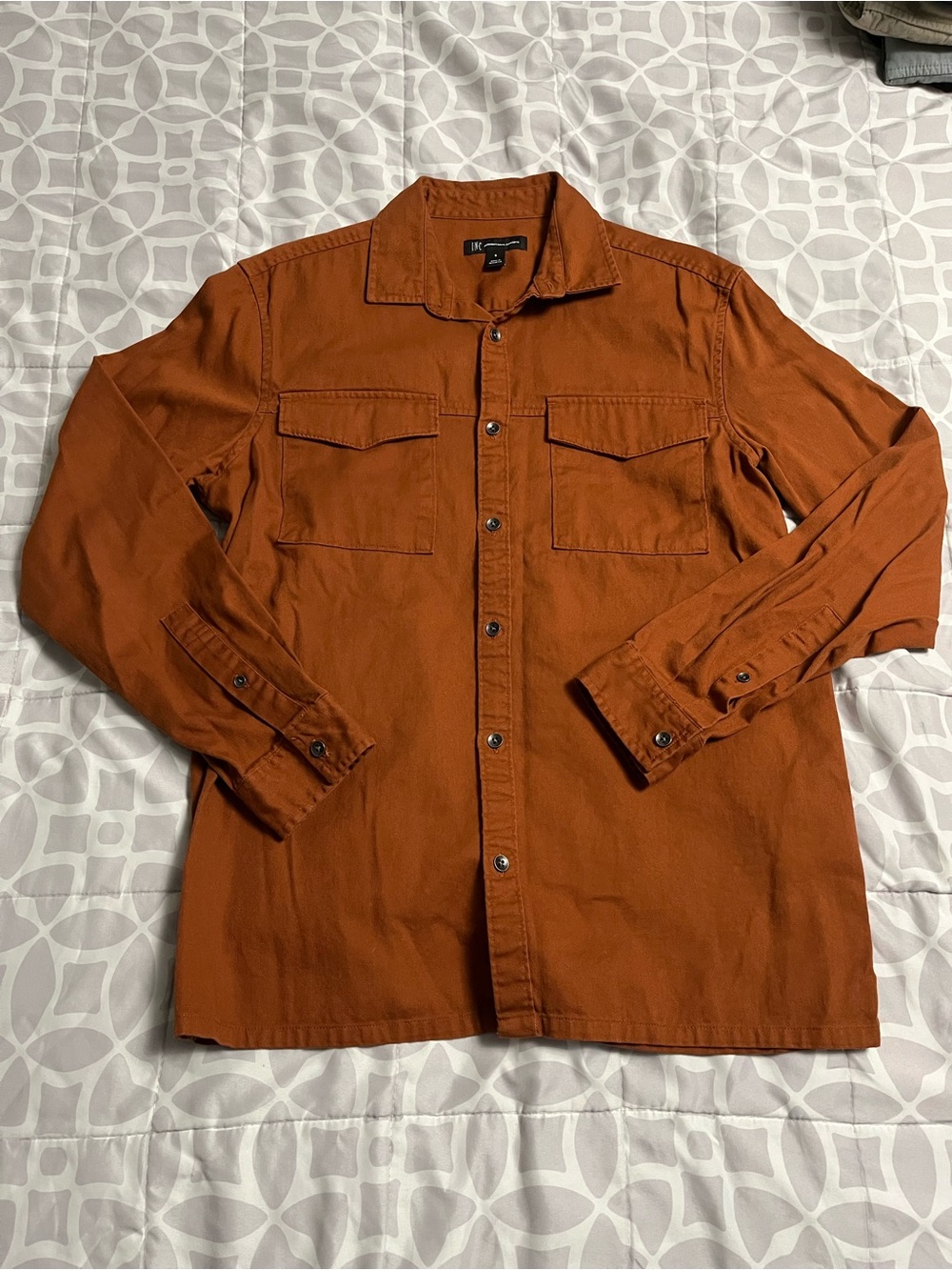 Men’s Rust Orange Button Up Shirt - INC International Concepts